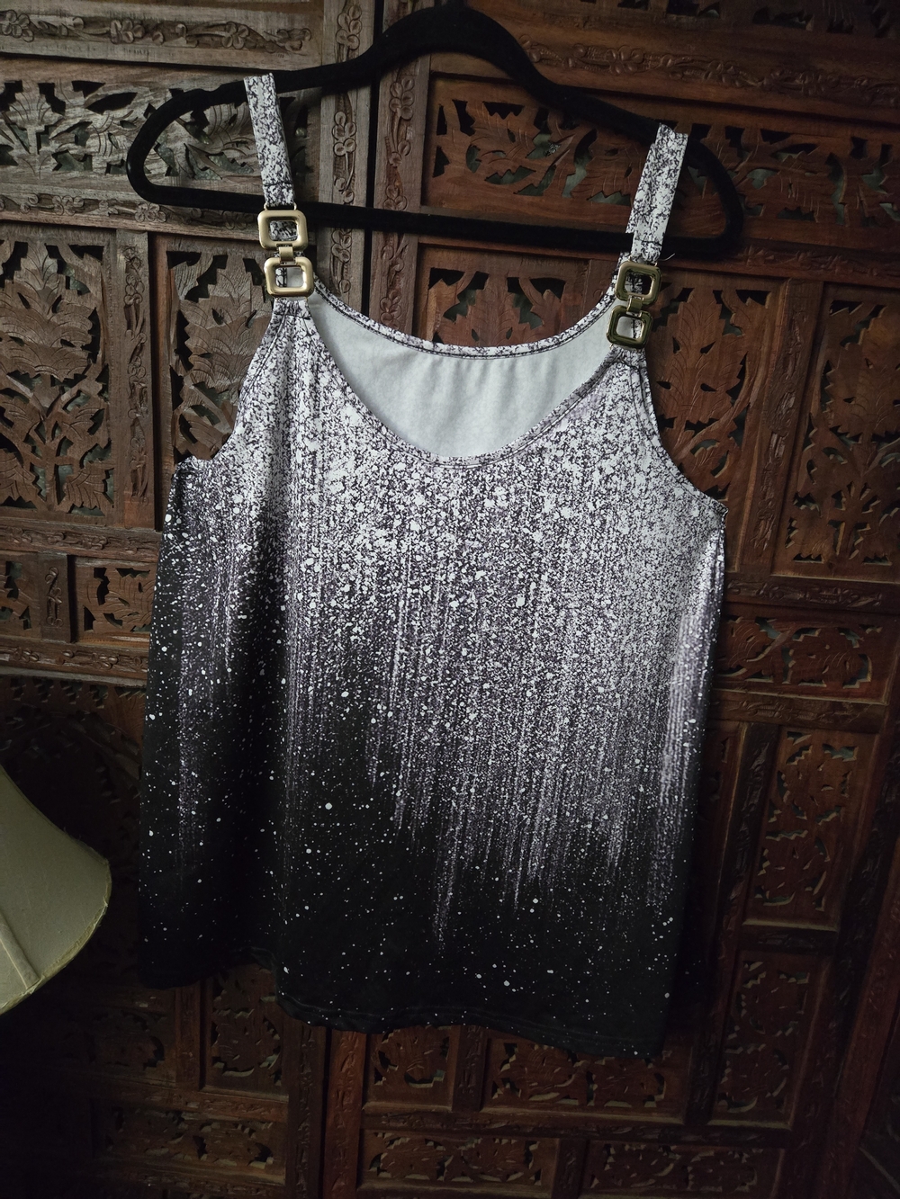 Silver Glitter Ombre Tank Top